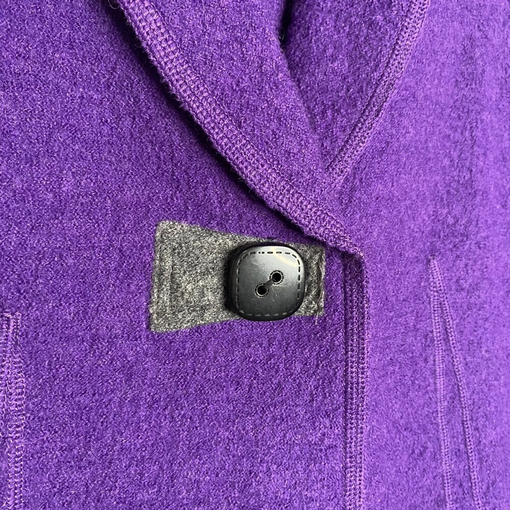 Norm Thompson 100% Wool Purple Button Closure Art-to-Wear Vest Size M - Picture 3 of 9